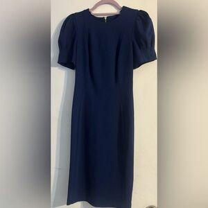 DKNY Classic Navy Puff-Sleeve Women's Dress